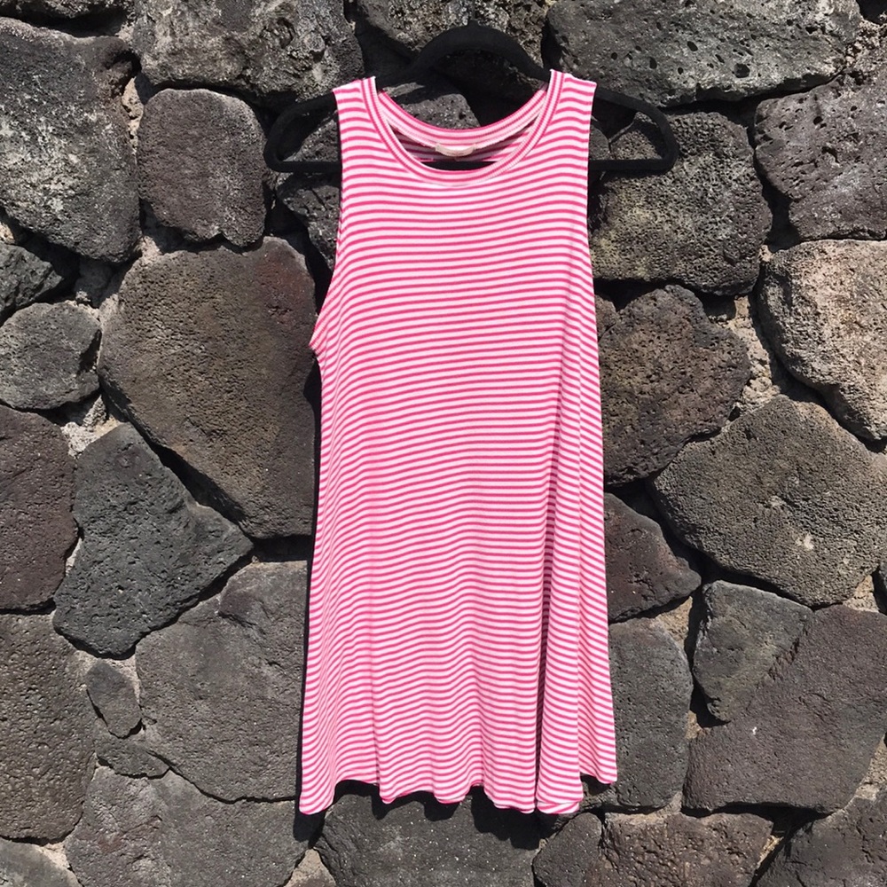Sleeveless A-line striped dress 🌺🌺🌺